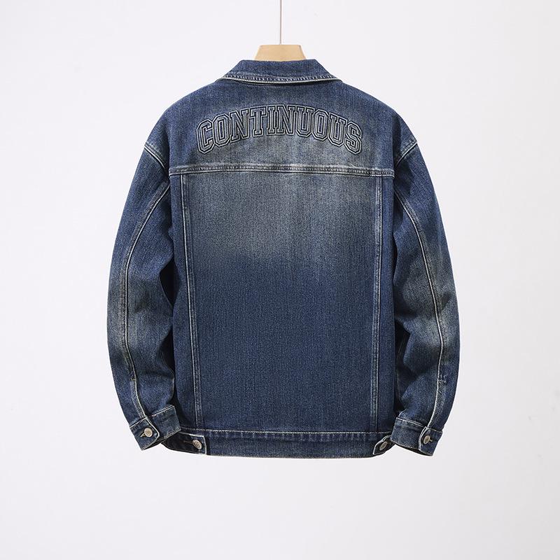 Men's High-Quality Classic Blue Denim Jacket - Autumn/Winter Collection