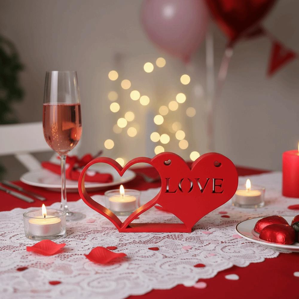 Heart to Heart Red Love Knot Ornament Art Craft LOVE Ornaments  Couple Atmosphere Decor