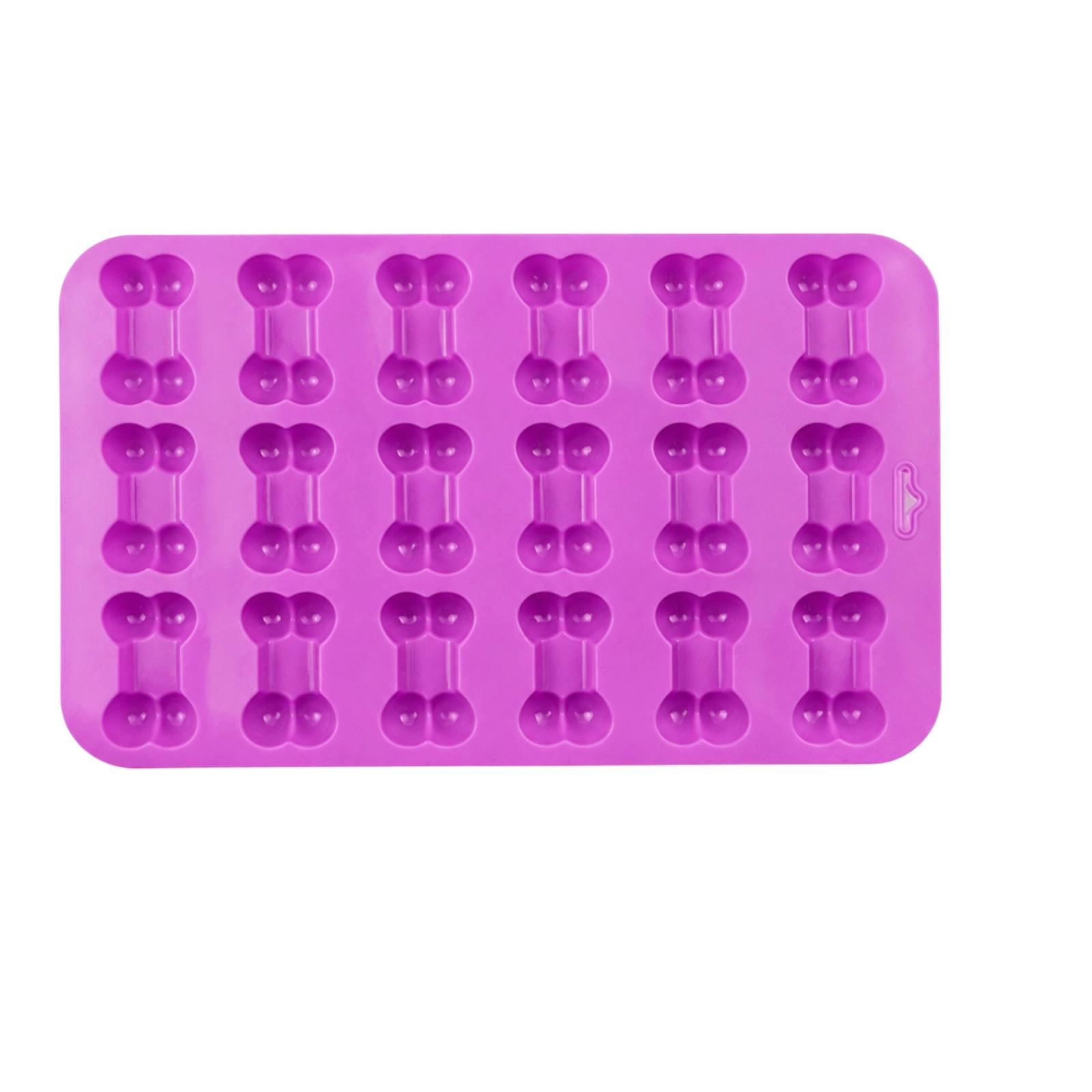 

Silicone Mold for Baking 18 Cavities Bone Shaped Chocolate Candy Mold Flexible Non-Stick Tray for Small Biscuits and Confectionery Making One Size фиолетовый