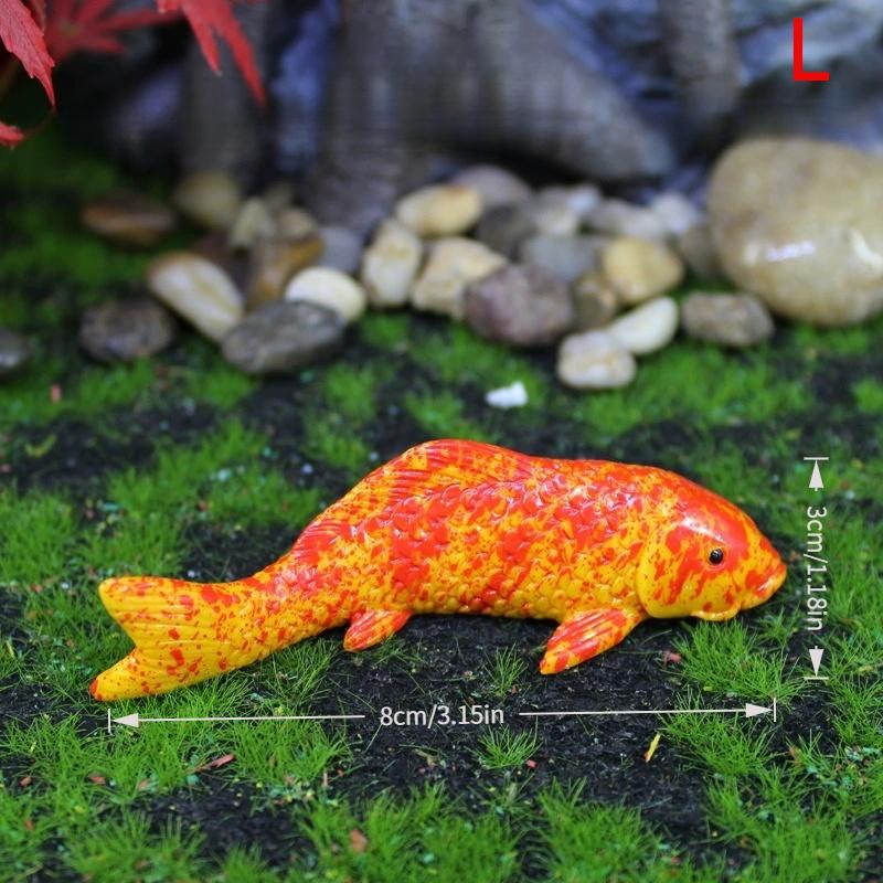 Gift Cartoon Mini Koi Fish Ornament Resin Crafts Cute Carp Figurines Simulation DIY Small Fish Statue Fairy Garden Decorations