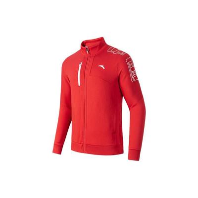 Anta Trainingsserie Bedrucktes Logo Reißverschluss Fleecegefüttert Dick Warm Jacke Herren Jacke Rot 152247720-2