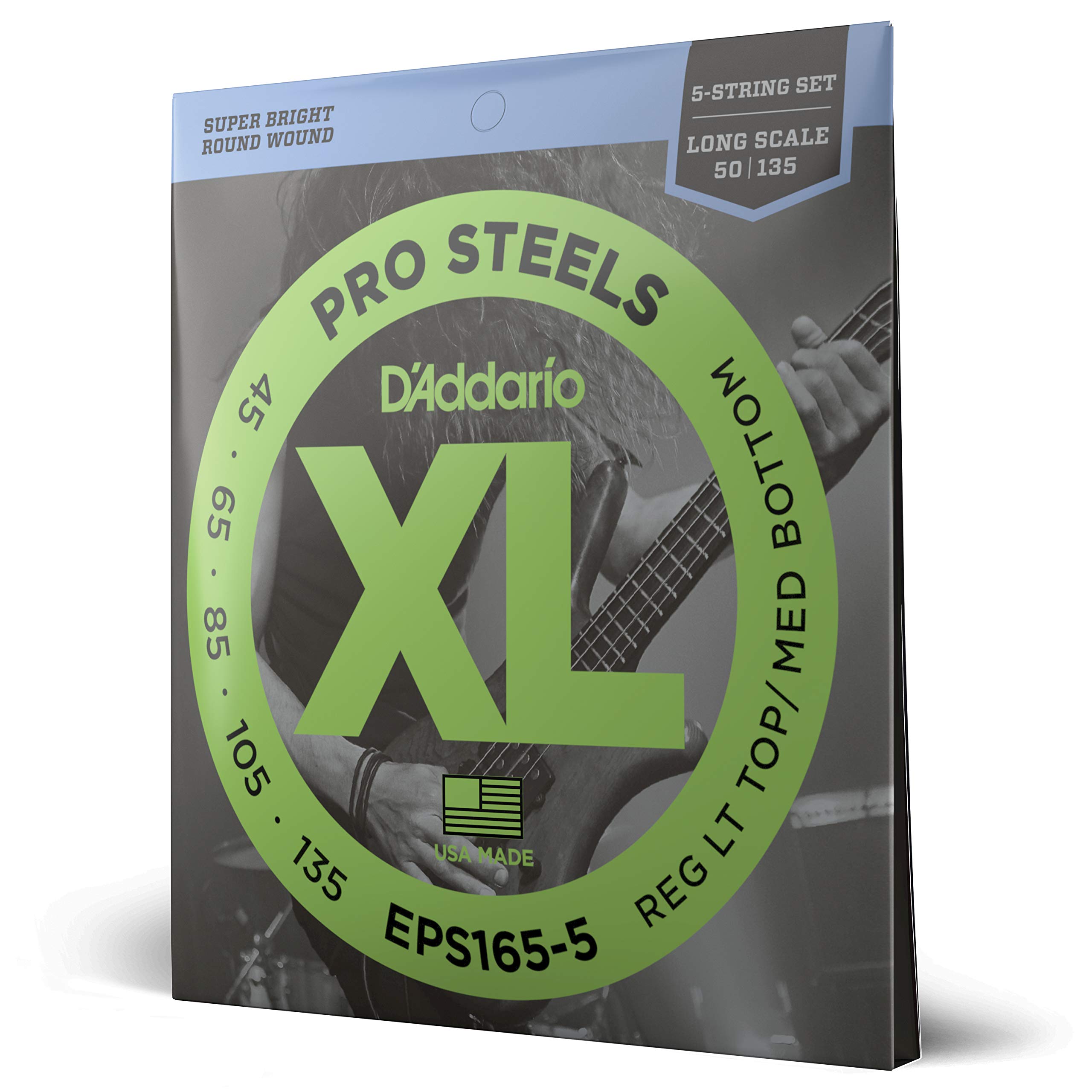 Струны для 5-струнного баса D Addario ProSteel Long Scale .045-.135 EPS165-5 [Оригинальный продукт, для внутреннего рынка]