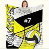 Volleyball Flannel Blanket  Personalized Text Soft Machine Washable  AllSeason Throw for Boys Girls Adults Home Travel