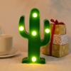[1pc Mini Cactus LED Night Light]Tropical Style Mini Cactus LED Night Light, Plastic Tabletop Decorative Lamp,Battery Operated (No Batteries Included)