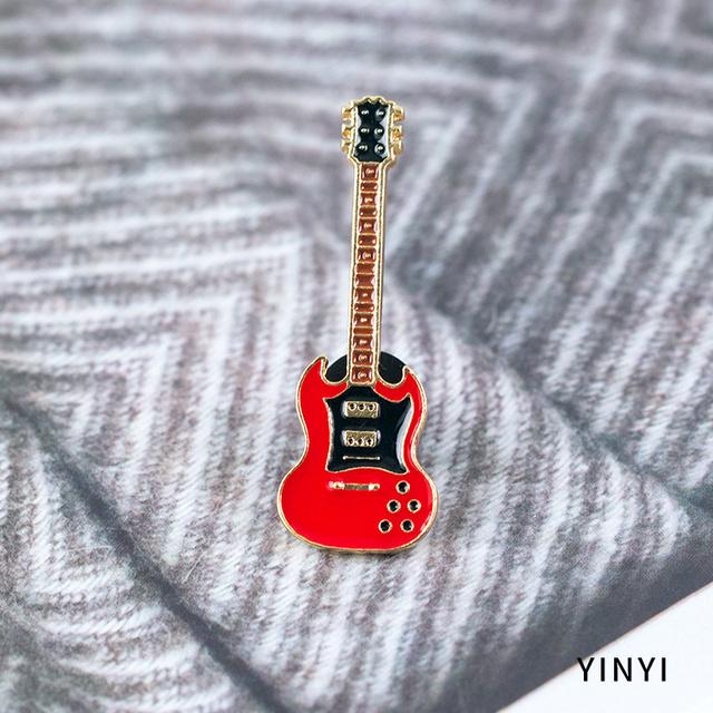 

Музыкальный инструмент гитара брошь мультфильм значок личность тренд корсаж пара пряжка булавка женский ретро