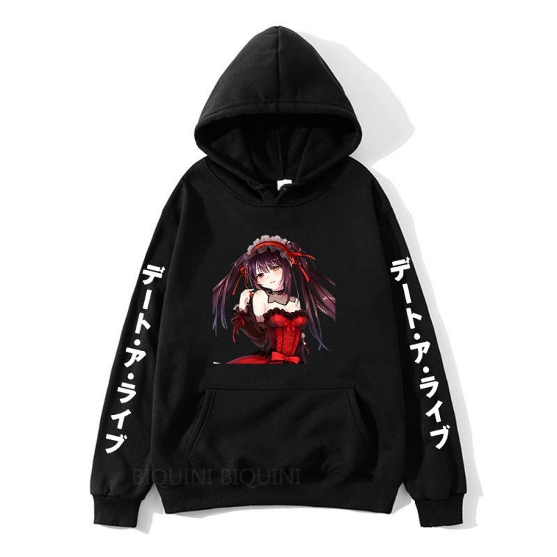 Date A Live Nightmare Hoodies Print Fashion Sweatshirt Casual Unisex Autumn Winter Fleece Streetwear Tops Male Sudaderas