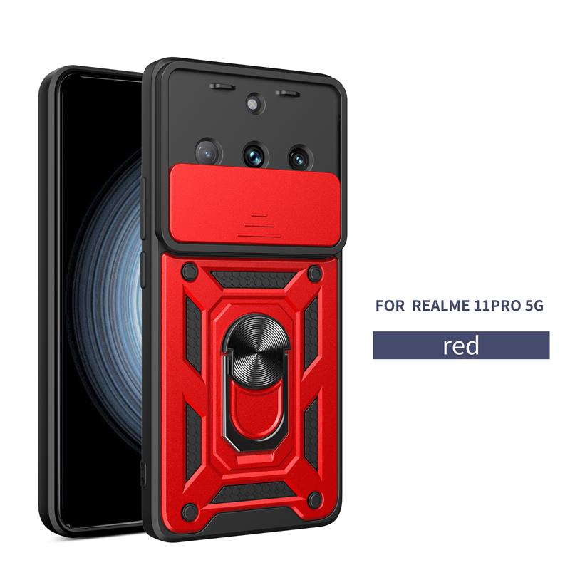 For Realme 11 Pro 5G Case Slide Camera Lens Protect Phone Case For Realme 11 11Pro 5G Car Magnetic Ring Holder Armor Back Cover