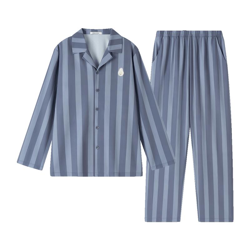 Men s Casual Striped Lounge Pajama Set XL