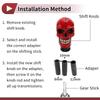 HEROFFIX 8.7cm Skull Shift Knob, Universal Gear Shift Knob, Resin Stick Shifter Lever Knob for Automatic and Manual Cars, with 3 Adapters, Red, 1 Set