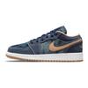 Air Jordan 1 Low SE GS Denim Kids Sneakers Blue Midnight-Navy Muslin DM4692-400