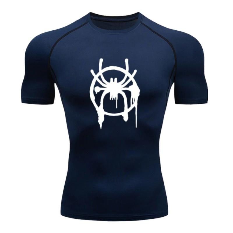 Men's Quick-drying Short-sleeved Fitness Gym Running Fashion Breathable Workout T-shirt Training Casual Compression Slim Tight Fit Tops