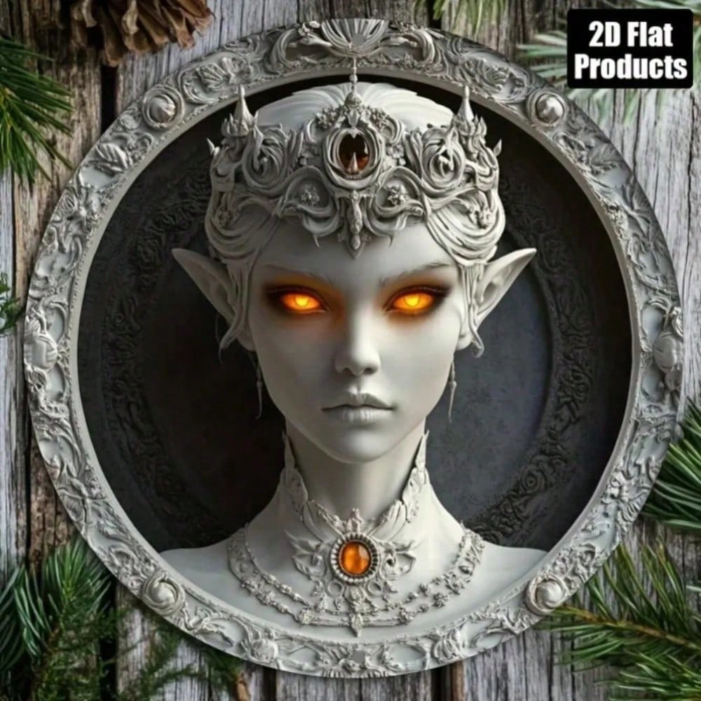 Alien Woman Retro Sci-Fi Metal Wall Sign 8x8 Inch Round Aluminum Art Vintage Home Bar Cafe Office Decor Unique Themed Gift 20x20 разноцветный