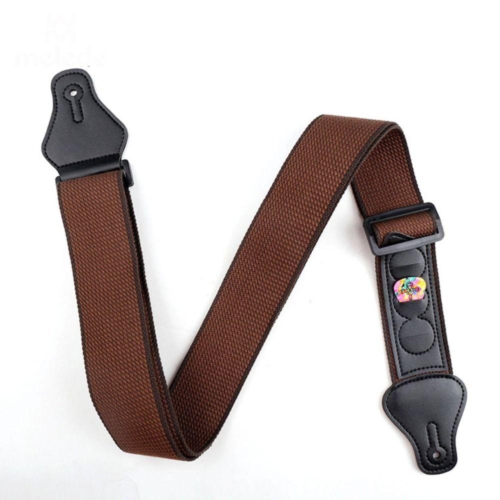 New Adjustable Guitar Strap Cotton Non Slip Electric Guitar Strap Guitar Accessories With 3 Guitar Pick Holders Bass Belt
