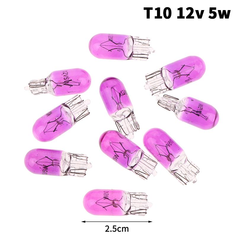 10Pcs 24V 1.2W T5 /12V 5W T10 Glass Light Bulb Dashboard Instrument Panel Brake Light Bulbs Headlights Lamp Lights Car Lights