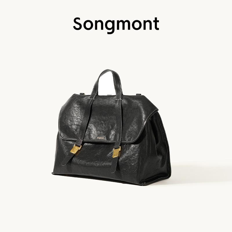 New travel briefcase gender-free versatile vegetable tanned leather crossbody backpack