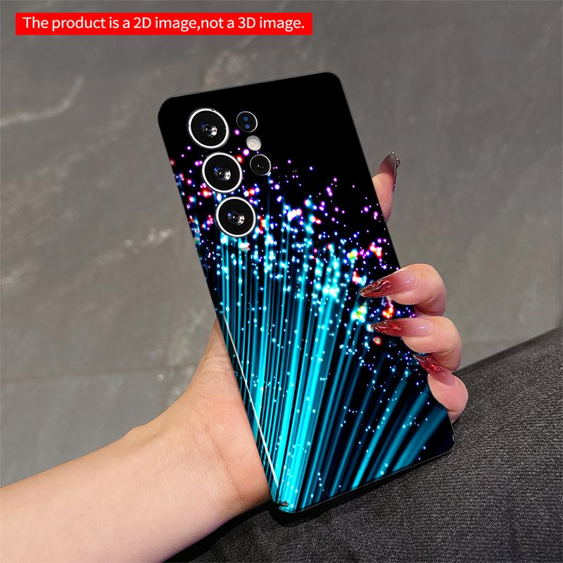 2DFlat Samsung Phone Case Fiber Optic Light Burst Phone Case Applicable To Galaxy S22 S23 S24 S25ULTRA S26 A12 A13 A14 A15 A16