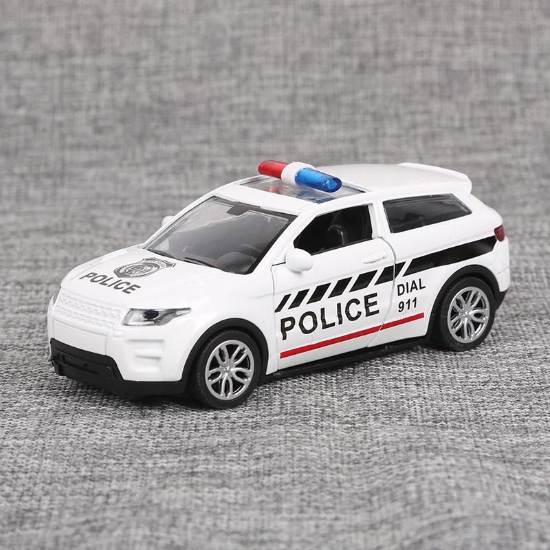 

Модель автомобиля из сплава, детская игрушка, двухдверная имитация, металлическая полицейская модель автомобиля белый