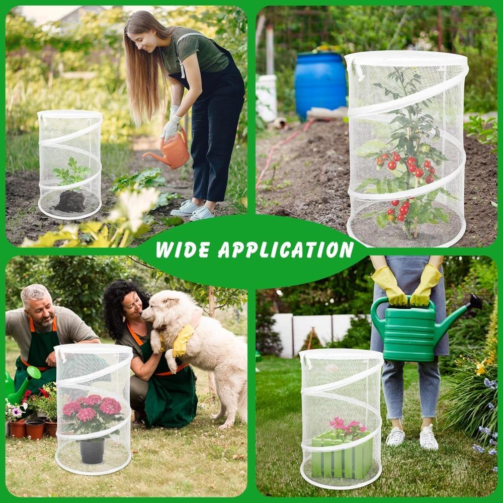 Plant Cover Pop Up Portable Mesh Veil Garden Flower Protector Round Foldable Enclosure Patio Outdoor Plant Protective