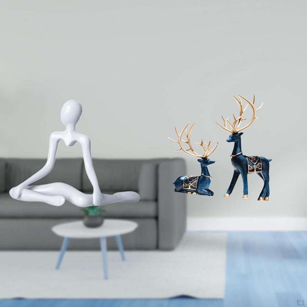 Creative Abstract Thinker Reindeer Statue Decorative Figurine Unique Sculpture Ornament for Entrance