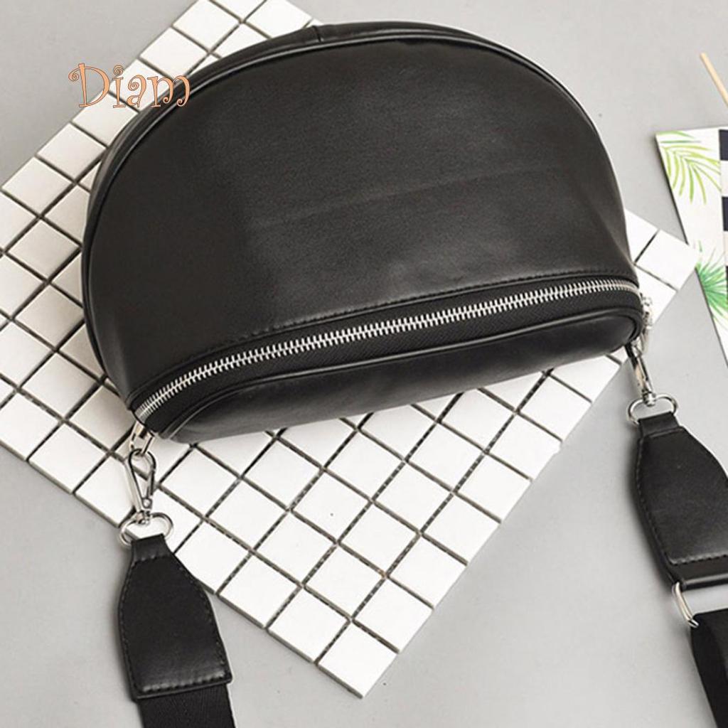 GQ Fashion kvinner Ensfarget kunstskinn Glidelås Liten Crossbody Skulder Shell Bag