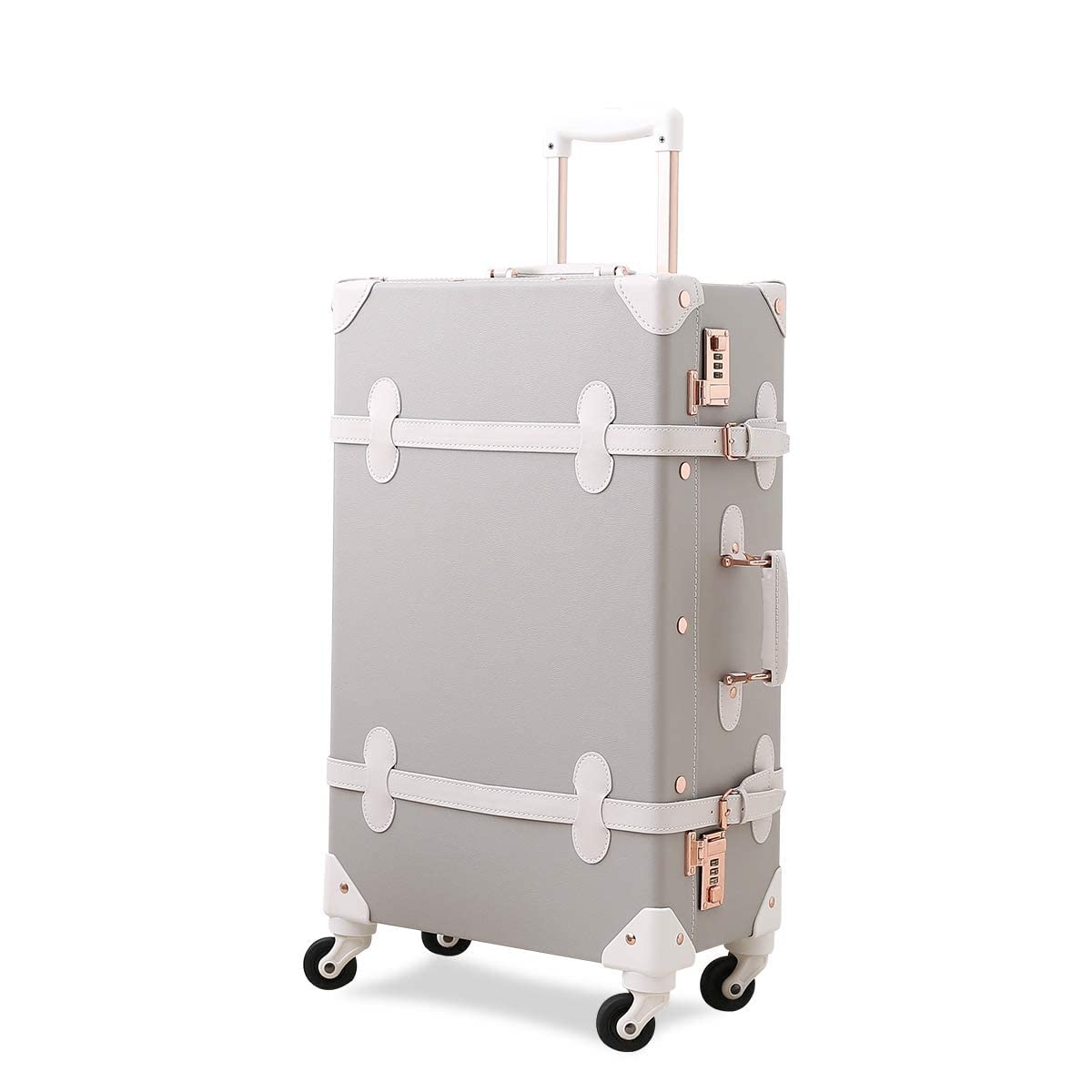 

Knit Cute Carry Cute Carry Quiet Trunk School Travel [Yu Label] Suitcase, Case, Bag, Carry-on, Four-wheeled, Handmade, Case, Girls Trip, Retroism, світло-сірий колір