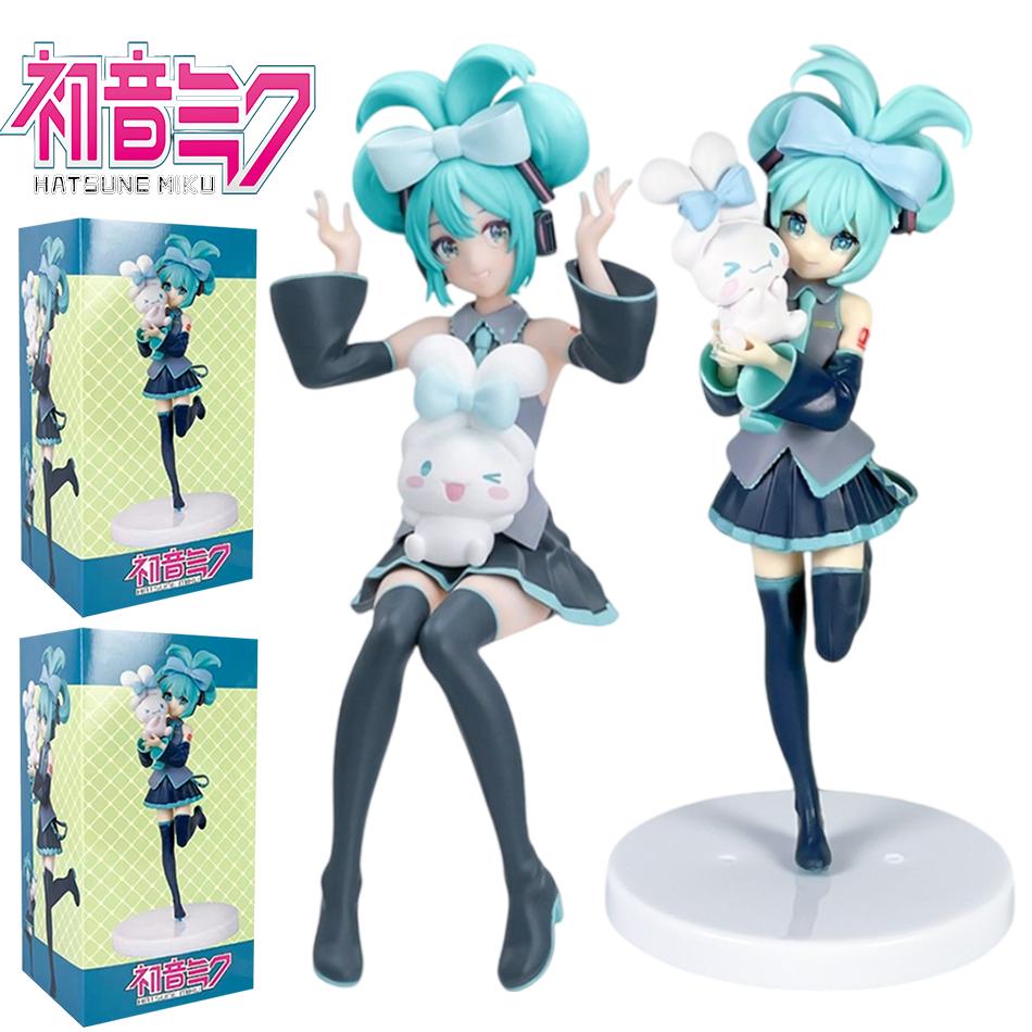 17CM Figure Hatsune Miku X Cinnamoroll Figure Anime Peripheral Collectible Models Decorative Decorations Children Kawaii Gift