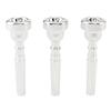 Silver Plated Brass 3pcs Trumpet Mouthpiece Set 3C 5C 7C Includes Brush Cloth EVA Case Professional Beginner Bach Conn King