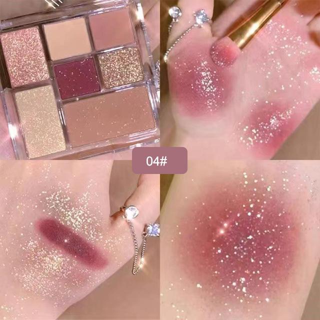 Tavolozza di ombretti viola Crea una tavolozza di ombretti perlati glitterati per il trucco da sogno Tavolozza di trucco per occhi coreana affascinante alla moda