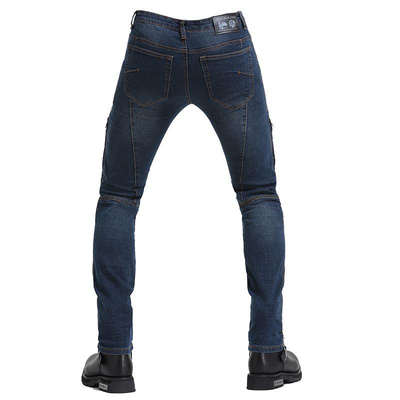 Motorcycle Jeans Men's Slim-fit Elastic Locomotive Pants, Riding Off-road Racing Anti-drop Pants