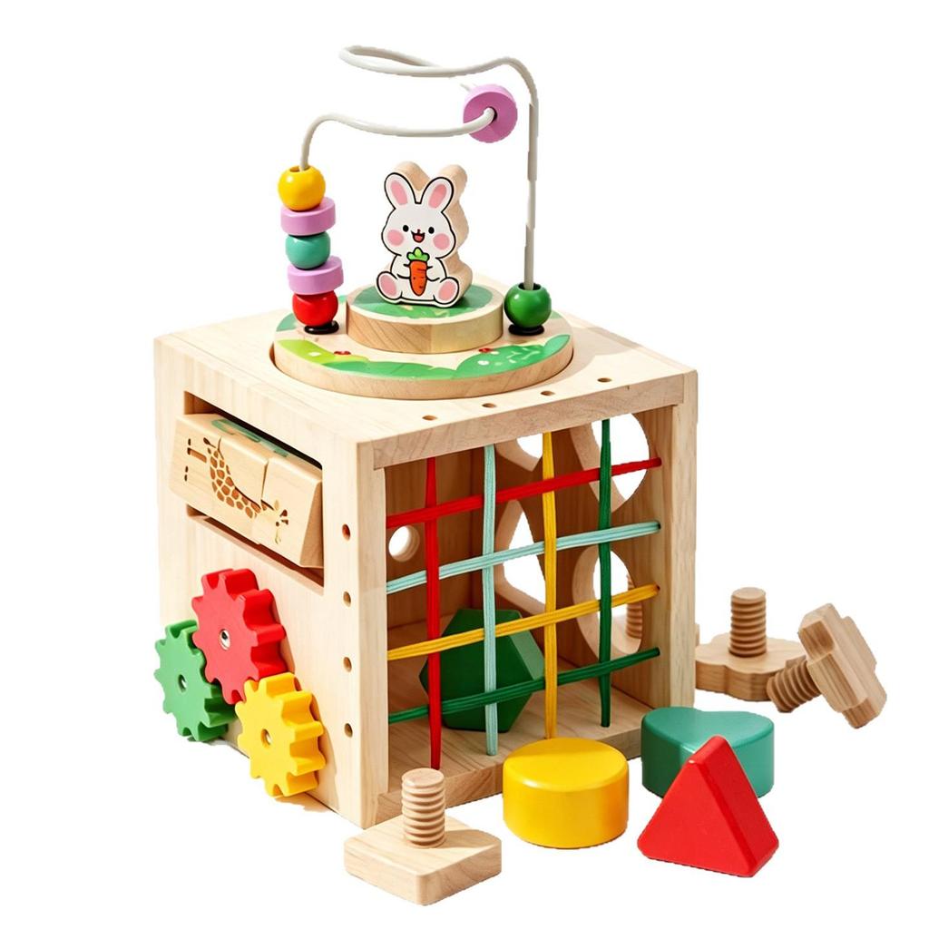 Multifunctional Bead Maze & Pegboard Educational Toy for Shape Recognition & Grip Training