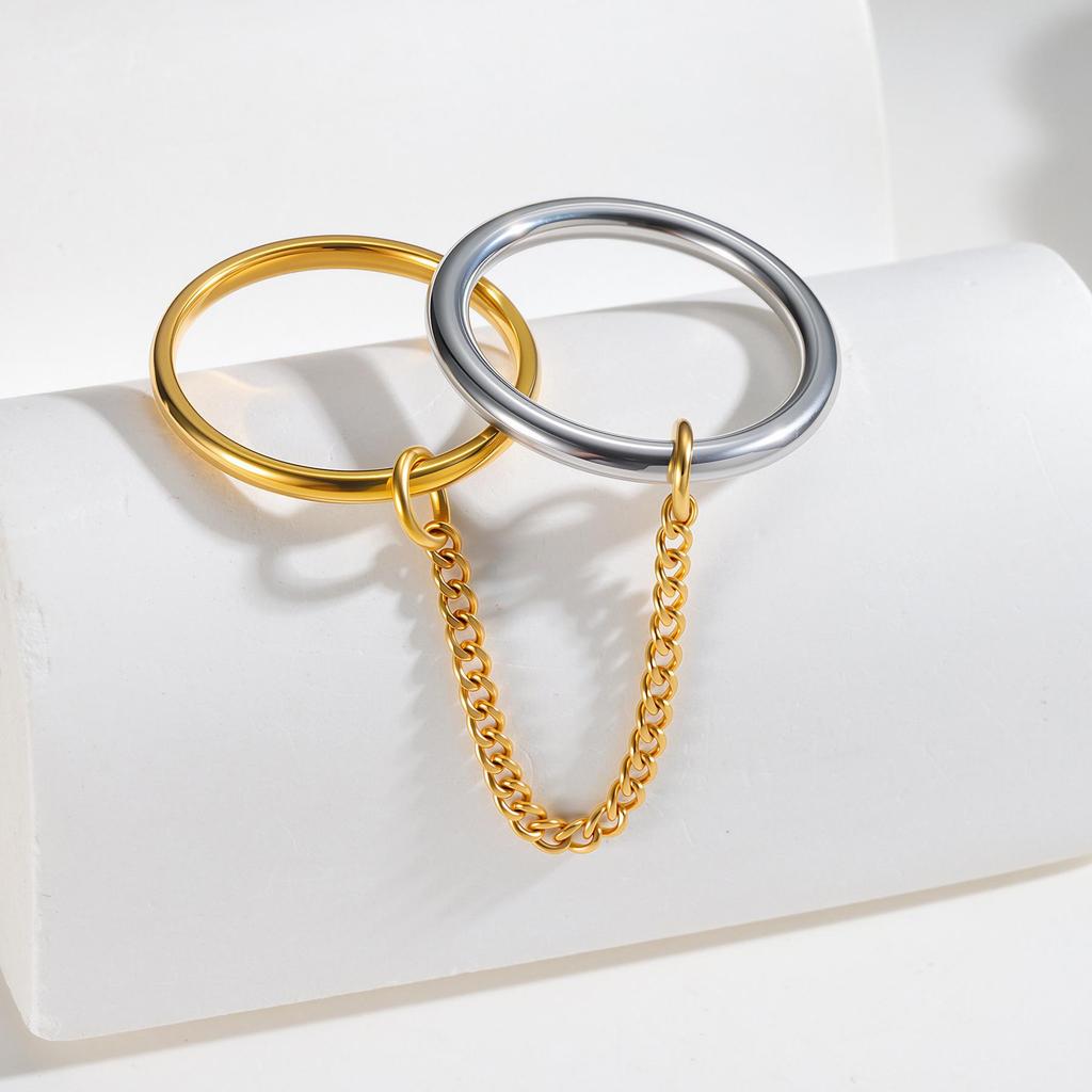 European-American Titanium Steel Stackable Finger Ring - Niche Design