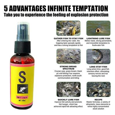 60 ml Bighead Carp King Fishing Attractant Solution Crucian Carp Grass Bait Attractant Carp Fishing Attractant Fishing Lure