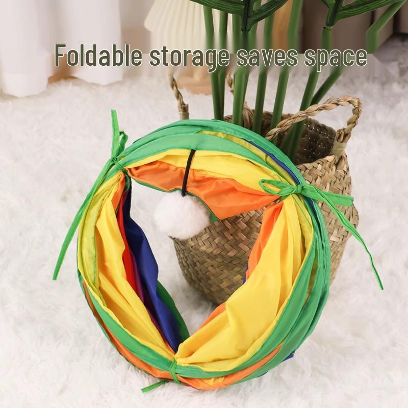 Self-Play Cat Tunnel Toy: Boredom Relief, Hiding House, Teaser Stick, Hot Seller