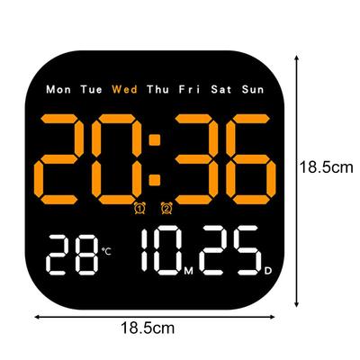 Display LED Wall Clock Remote Control Temperature Fitment