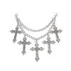 Punk Style Metal Cross Pendant Anklet, Dark Lolita Double Chain Shoe Chain Pendant.