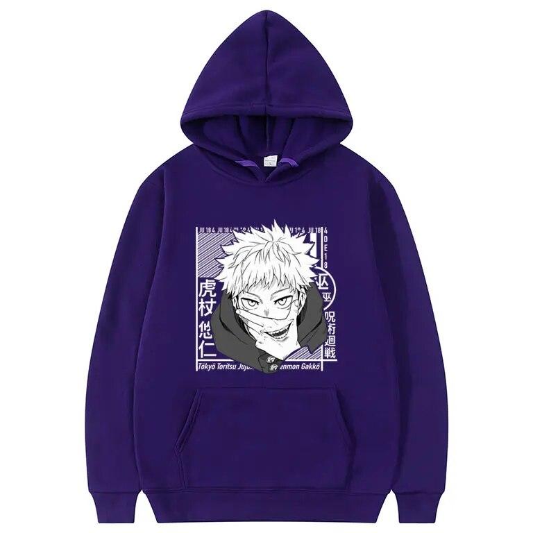 Japan Unisexga Style Jujutsu Kaisen Hoodie Itadori Yuji Pattern Print Hoodies Unisex Casual Fashion Hooded Women Harajuku Sweatshirt