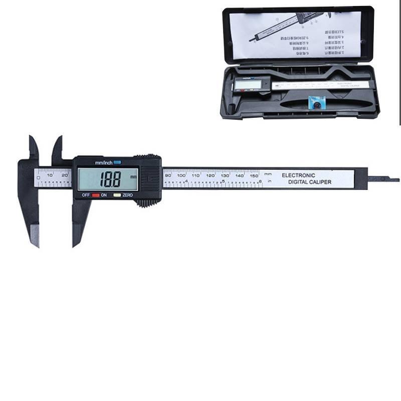 

Микрометр Цифровой штангенциркуль 150 мм 6 дюймов ЖК-дисплей Нержавеющая сталь Верньерный инструмент Прочный чёрный