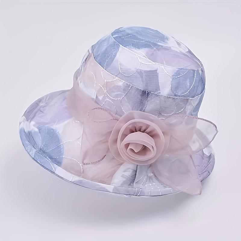 Pălărie elegantă din dantelă florală pentru femei Protecție solară perfectă pentru doamnele mature Ieșiri de primăvară până toamnă și îmbrăcăminte pe plajă