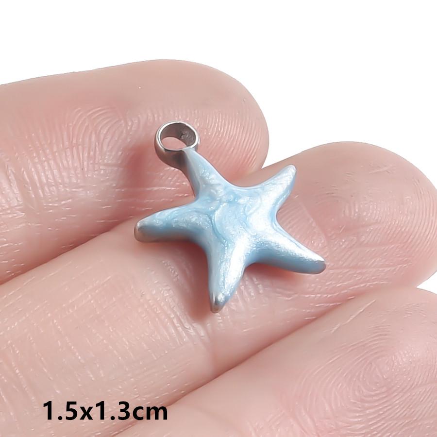 

Marine Life Pendant Blue/Green Enamel Charm Fish Tail Sea Turtle Animal Stainless Steel Charms For Jewelry Making Supplies Bulk