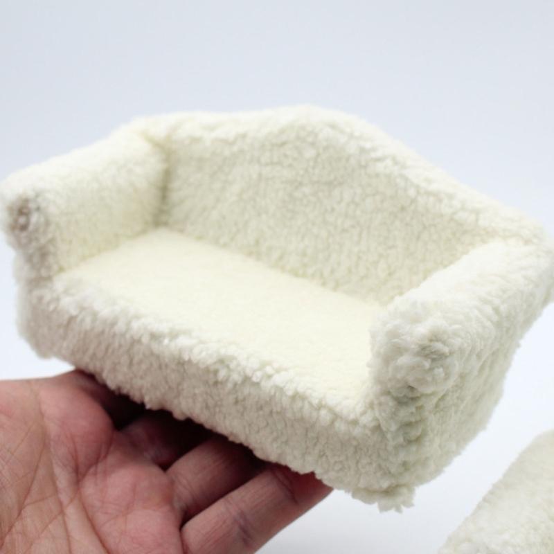 OB11 tiny house tiny Couch Soft Single Armchair With Decorative Pillow Compact Furniture Model