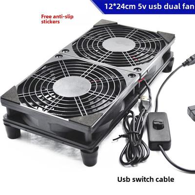 Support Ventilateur de Refroidissement Silencieux 5V USB pour Routeur/Modem avec Interrupteur et Support