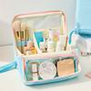 Large Capacity Vertical Makeup Bag Standable Multi-Compartment Student Stationery Bag Portable Multifunctional Pencil Case Women