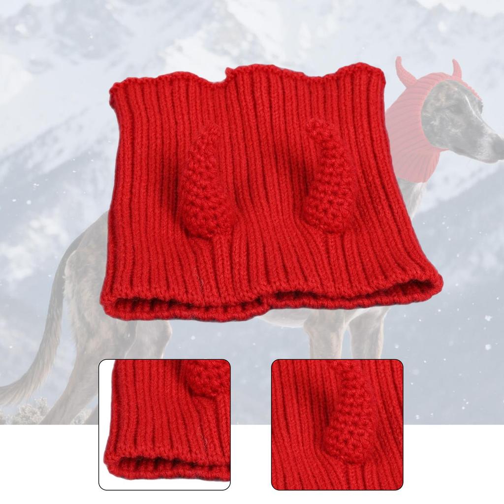 Windproof Knitted Hat for Dogs Winter Warm Yarn Head Wrap Pet Accessory for Walking Large Small Breeds