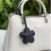 Trendy PU Leather Flower Keychain Solid Color Cartoon Car Keyring Personalized Backpack Hanging Decoration For Women Bag Pendant