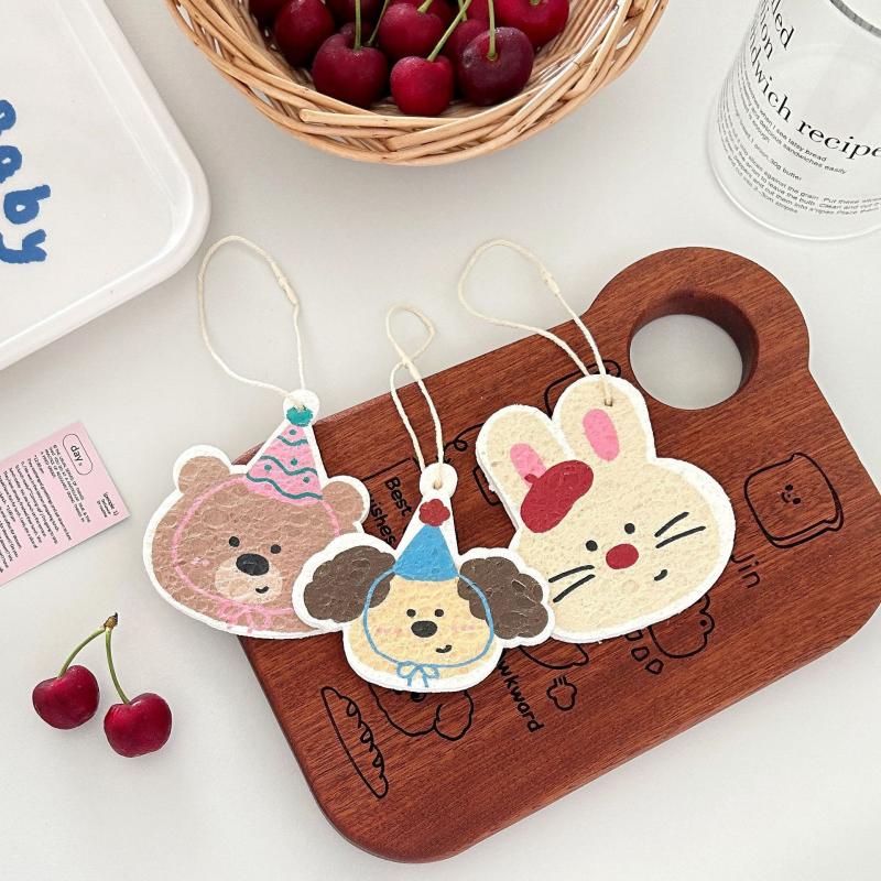 Dishwashing Sponge Scouring Pad Wood Pulp Cotton Tool Wipe Cloth Washing Compressed Wood Pulp Cleaning Cloth Sponge Kitchen