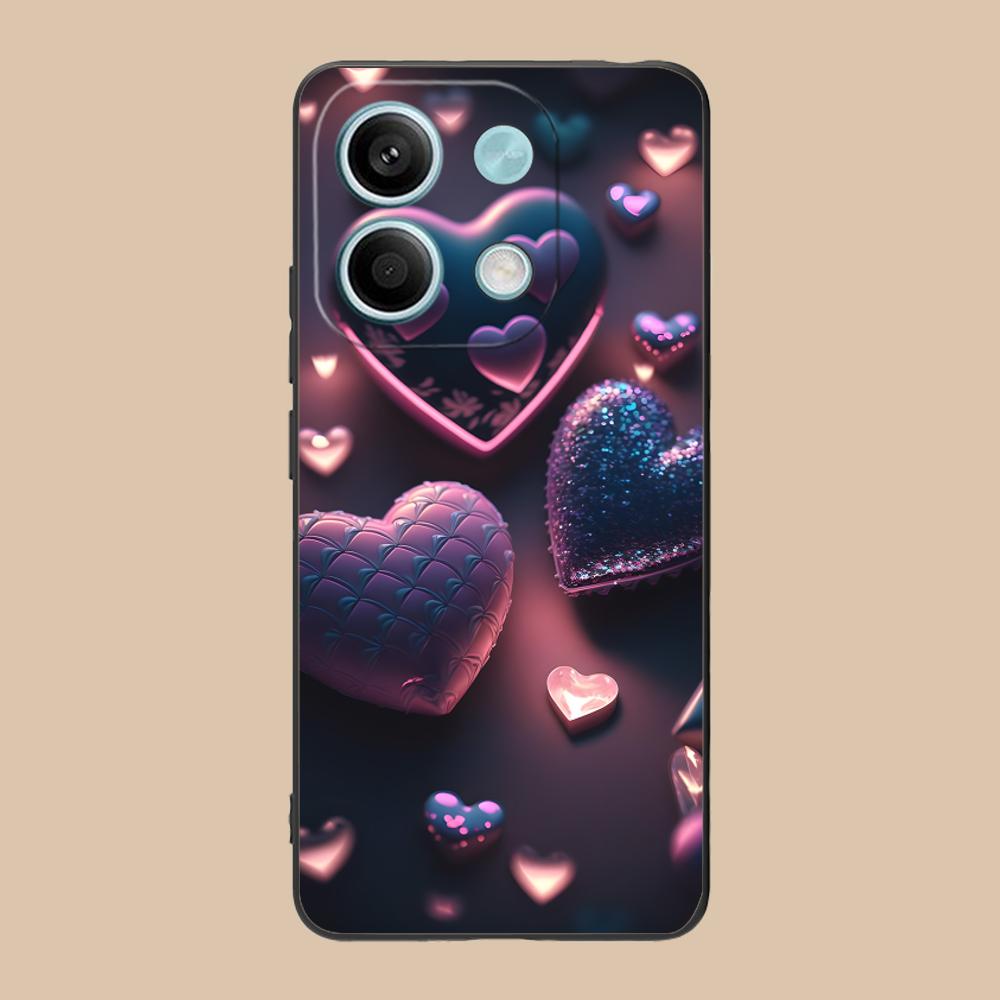 Y2K Glowing Hearts Mobile Phone Case for POCO M7 M6 M5 M4 M3 X7 X6 X5 X4 X3 Pro GT 5G Colorful Printing Cover Luxury Cover