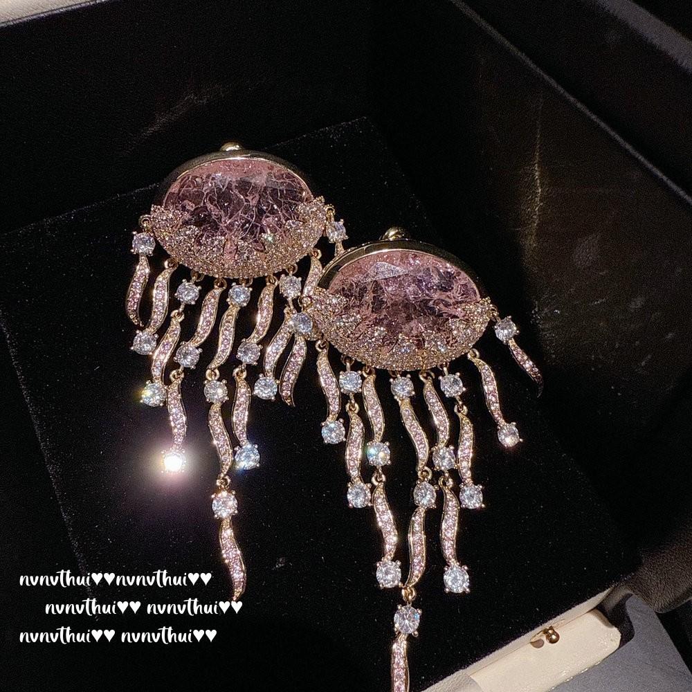 Vintage Royal Sapphire Jellyfish Earrings, Moana, Para Deluxe Jellyfish Zircon Earrings