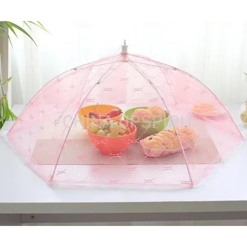 Pop Up Collapsible Round Breathable Lace Dishes Protector Dust-proof Flies-proof Mesh Food Cover for Kitchen Food Cake Snacks