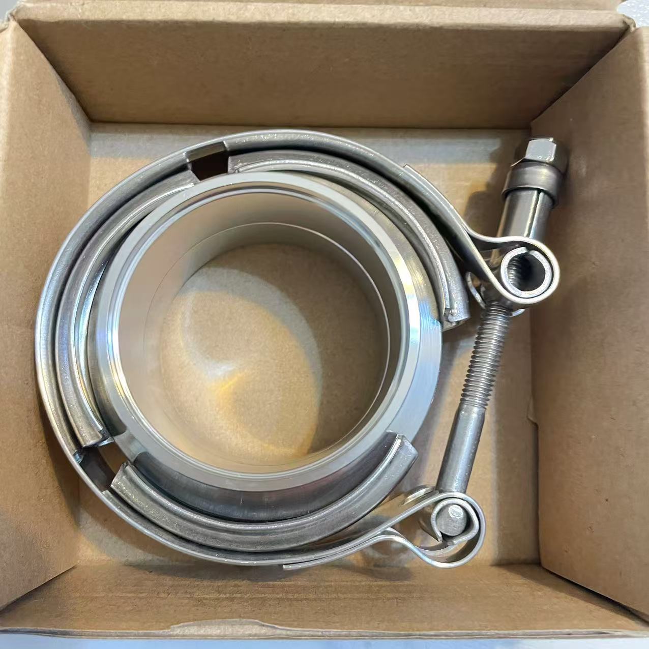 

304 Stainless Steel V Band Clamp 2 2.5 3 Inch 51 63 76 mm Turbo Exhaust Pipe Vband Clamp Male Female Flange V Clamp Kits 38mm 1.5 inch