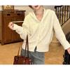 Autumn Winter Hooded Sweater Jacket Short Hooded Single Breasted Knitted Cardigan for Women